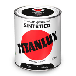 Pintura Esmalte Sintetico Negro Brillo 375ml ml.Titanlux