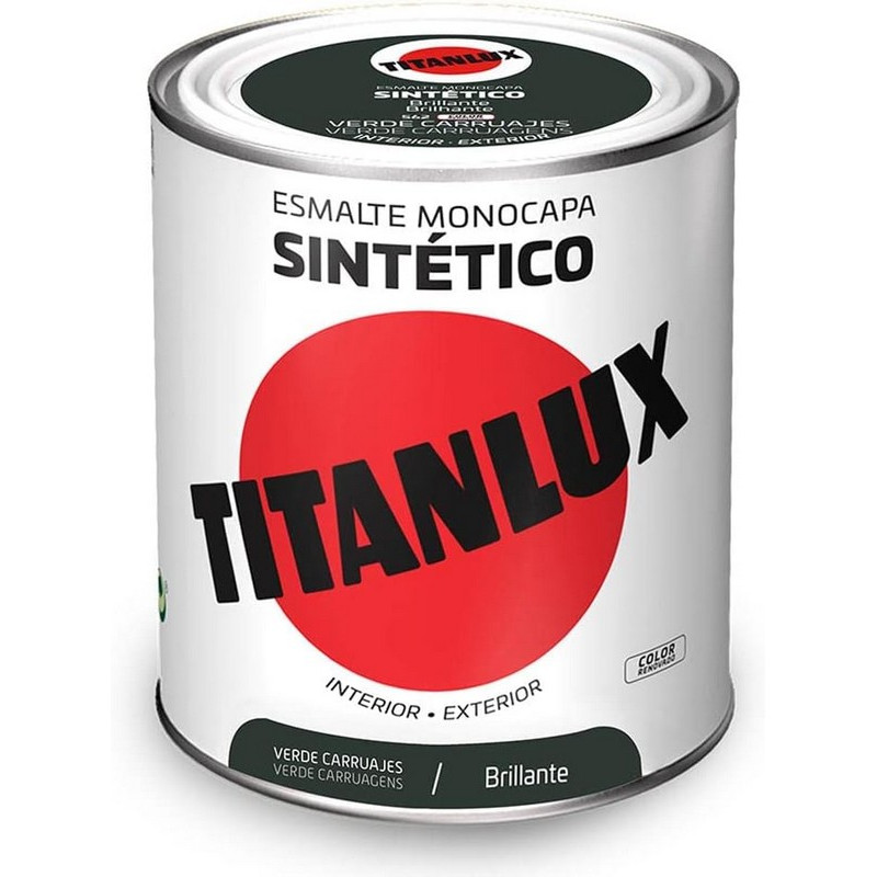 Pintura Esmalte Sintetico Verde Carruaje 375 ml.Titanlux