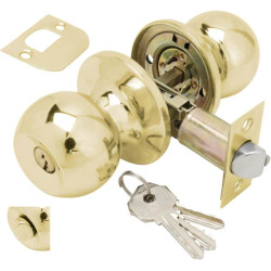 Pomo Puerta e interior 8900 60/70 Latonado  Llave+ Condena