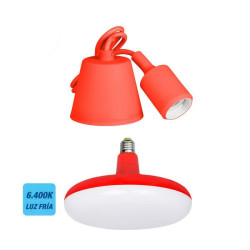 Portalamparas Colgante De Silicona roja+ Bombilla