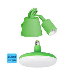 Portalamparas Colgante De Silicona Verde+ Bombilla