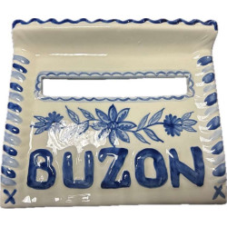 Bocacartas Ceramica en Relieve Azul