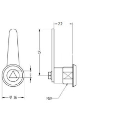Cerradura Puerta Triangular (sin llave)