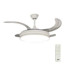 Ventilador De Techo Aspas Retractiles color blanco