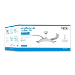 Ventilador De Techo Aspas Retractiles color blanco