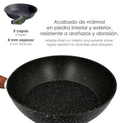 Sartén Inducción Aluminio Forjado Piedra 20 cm.