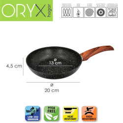 Sartén Inducción Aluminio Forjado Piedra 20 cm.