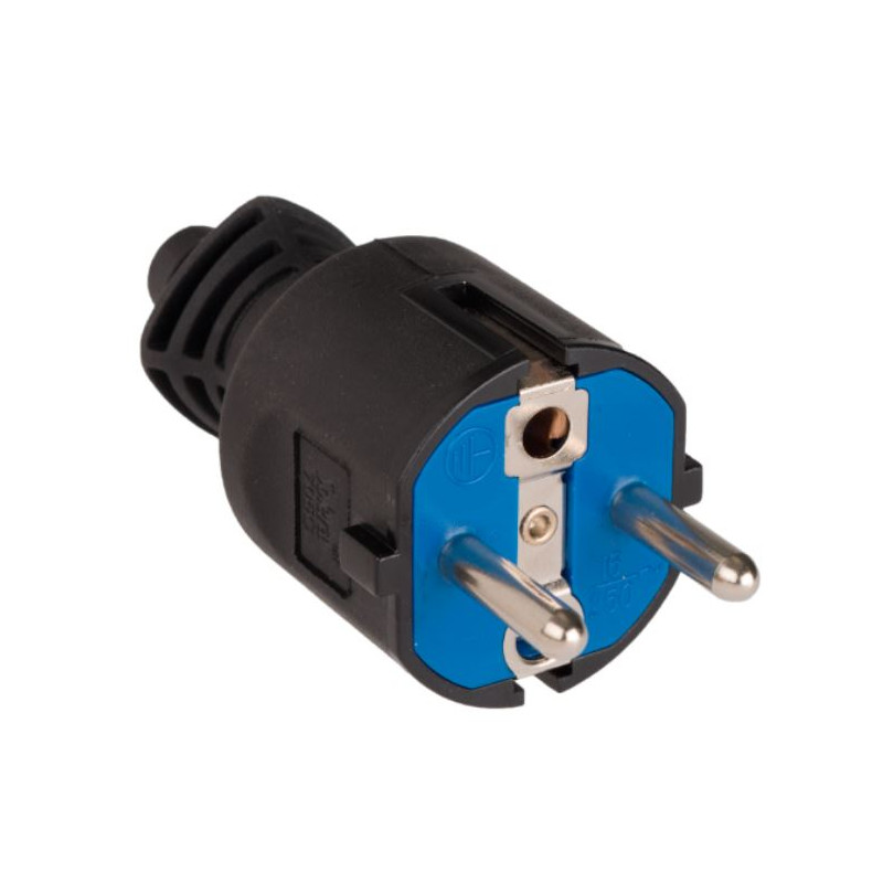 Clavija 2+T 16A Goma Azul/Negro ref. 706C