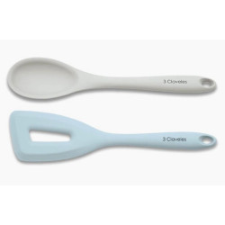 Set Menaje Silicona Espatula+ Cuchara 3 claveles