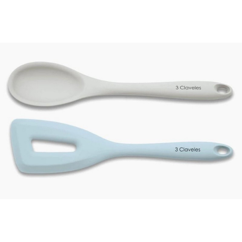 Set Menaje Silicona Espatula+ Cuchara 3 claveles Set Menaje Silicona Espatula+ Cuchara 3 claveles