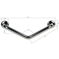Asa Baño Inox. Angulo 135º  50cm