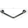 Asa Baño Inox. Angulo 135º  50cm