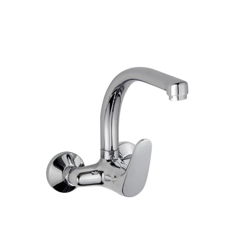 Grifo Fregadero Monomando Pared 15cm Caño Alto
