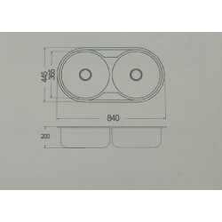 Fregadero Inox. 2 Senos ref.DE8445