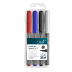 Rotulador Permanente 4 ud. rojo/azul/negro/blanco