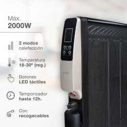 Radiador Mica Tarcoola Con Mando Max. 2000W Negro