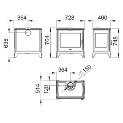 Estufa de leña Fundición  Derby 14,3 Kw. Bronpi