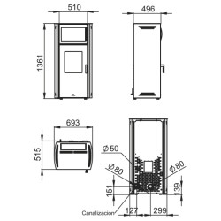 Estufa de Pellet Brompi modelo Noa Horno