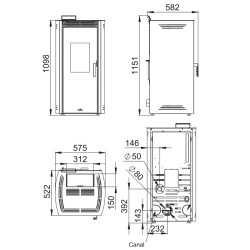 Estufa de Pellet Bronpi modelo Noa