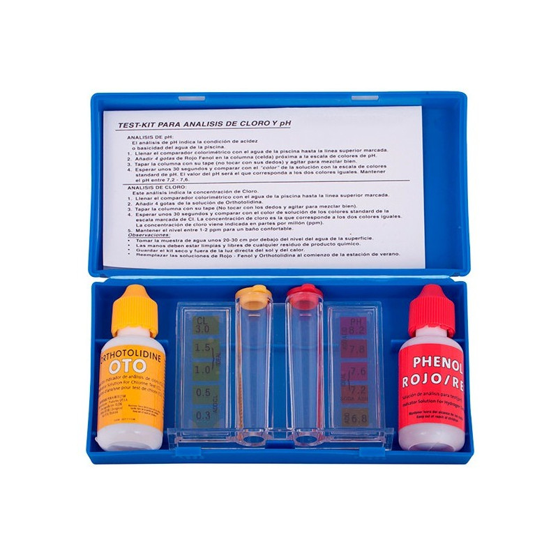Test kit analizador PH-CLORO piscina