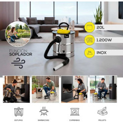 Aspirador Cenizas 1200W Inox