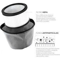 Aspirador Cenizas 1200W Inox