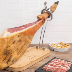 Jamonero Giratorio-Plegable Madera de Bambu-Inox 3 Claveles ref. 01733