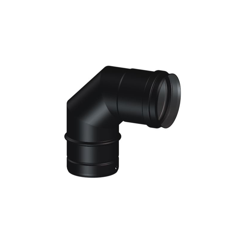 Codo Estufa 80-90º Negro Pellet