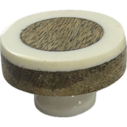 Pomo Madera Con Resina Blanca 40mm cod. 438MB