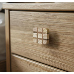 Pomo Madera Cuadros 40mm cod. 1113MN