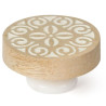 Pomo Madera Tallado Blanco 40mm cod. 433MB