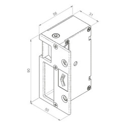 Cerradero Jis Portero Sobreponer 12V-1093 BT izda./drcha.
