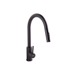 Grifo Fregadero Negro Acero Cepillado Con Manguera Extensible