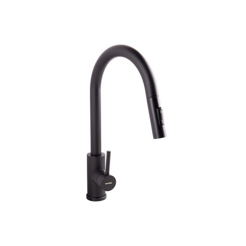 Grifo Fregadero Negro Acero Cepillado Con Manguera Extensible