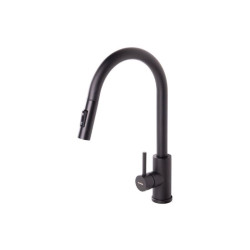 Grifo Fregadero Negro Acero Cepillado Con Manguera Extensible