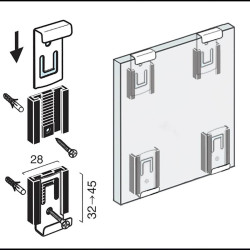 Grapa Espejo Inox. 25x30 4 piezas