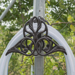 Soporte manguera jardín decorativo metalico forja