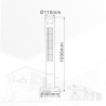 Ventilador Torre Kodima 45W Negro c/mando ref. 300025005