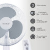 Ventilador Pie Riesi 45W Blanco Con Mando y Temporizador