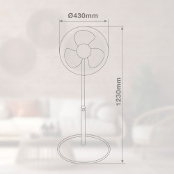 Ventilador Pie Riesi 45W Blanco Con Mando y Temporizador