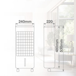 Enfriador de Aire Tatasu 800W c/mando y temporizador ref. 30000026