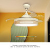 Ventilador De Techo Buccheri Con Aspas Retractiles Color Blanco