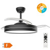 Ventilador De Techo Lugela Con Aspas Retractiles Color Negro
