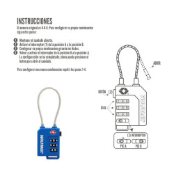 Candado combinación cable