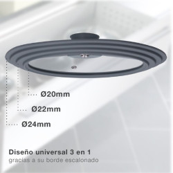 Tapa Olla Silicona 20-22-24 cm.