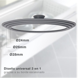 Tapa Olla Silicona 24-26-28 cm.