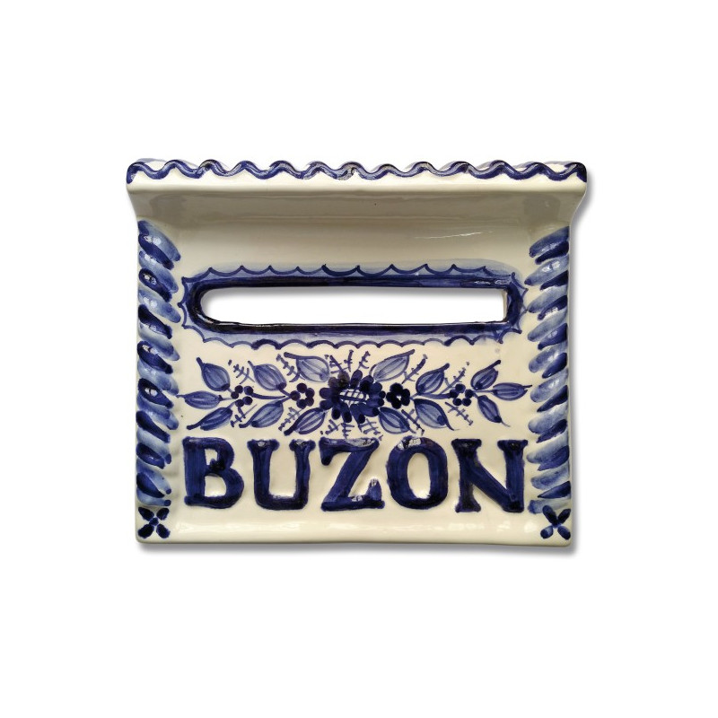 Bocacartas Ceramica en Relieve Azul