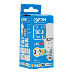 Bombilla Esférica Led 6W E-27  3CCT