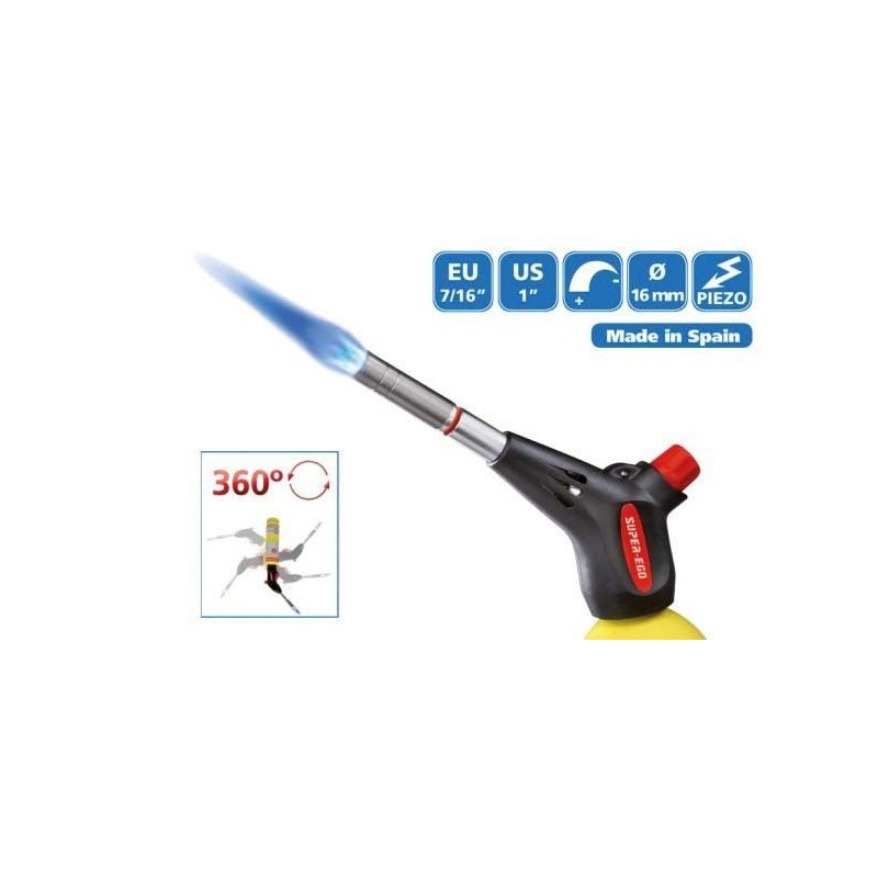 Soplete Super Ego Powerfire Compact + MAPP US – Color Azul (Arándano), Para Soldar Y Calentar