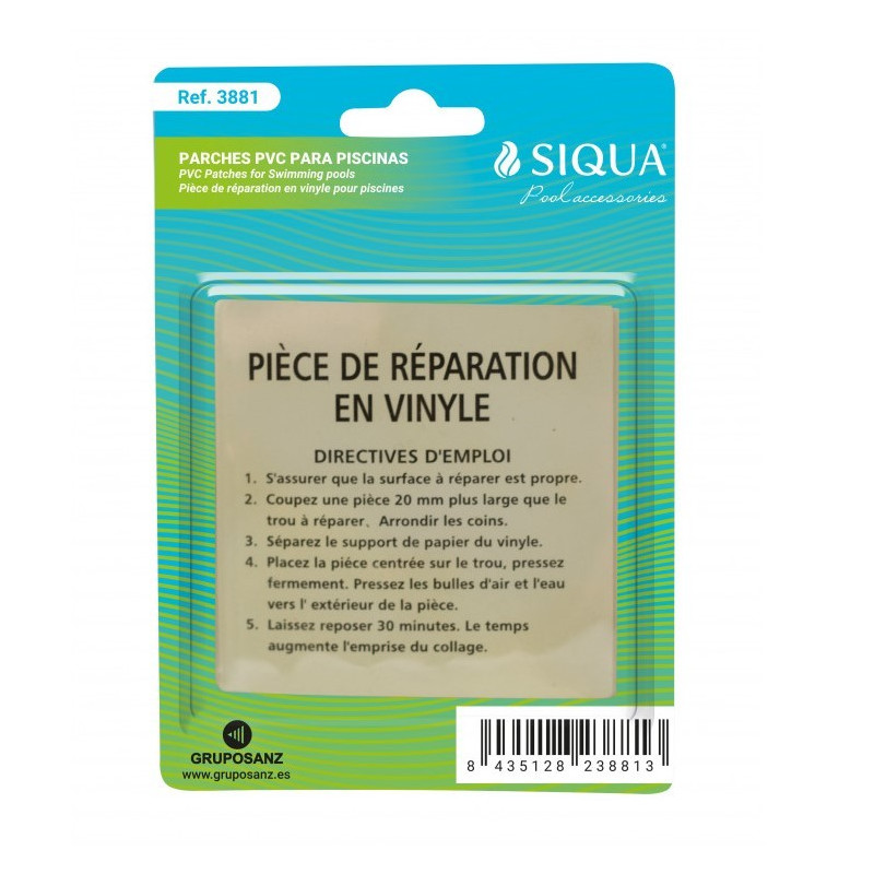 Parche Piscinas PVC en seco